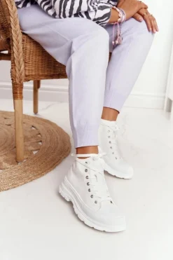 Sale Damskie Wysokie Trampki Na Dużej Podeszwie Białe Trissy Damskie Trampki Damskie Wysokie