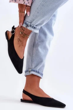 Online Damskie Zamszowe Baleriny Czarne Kenra Damskie Baleriny Klasyczne