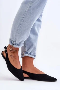 Online Damskie Zamszowe Baleriny Czarne Kenra Damskie Baleriny Klasyczne