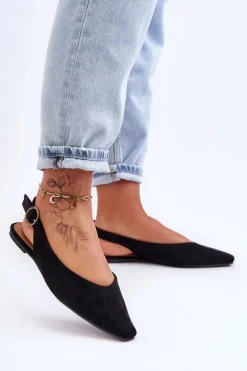 Online Damskie Zamszowe Baleriny Czarne Kenra Damskie Baleriny Klasyczne