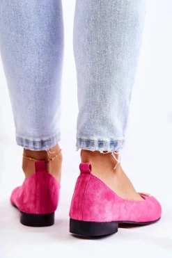 Online Boto Damskie Zamszowe Baleriny Z Ozdobą Nicole 2746 Fuksja