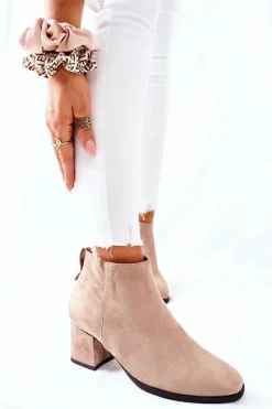 Sale Buty damskie Vinceza Damskie Zamszowe Botki Beżowe Ardmore