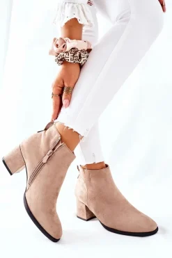 Sale Buty damskie Vinceza Damskie Zamszowe Botki Beżowe Ardmore