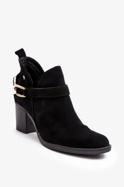 Discount Maciejka Damskie Zamszowe Botki Na Obcasie 06247-01 Czarne