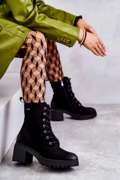 Online Buty damskie Vinceza Damskie Zamszowe Botki Na Obcasie Czarne Grethe