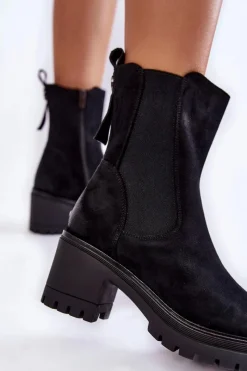 Best Buty damskie Vinceza Damskie Zamszowe Botki Na Suwak Czarne Liris