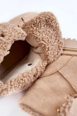 New Damskie Zamszowe Botki Trapery Beżowe Bellita Damskie Damskie Trapery|Botki Sznurowane