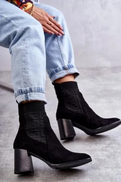 Botki Na Słupku|Czarne Botki><noscript><img width=