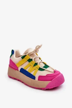 Boto Damskie Zamszowe Buty Sportowe Na Platformie Multikolor Rohan