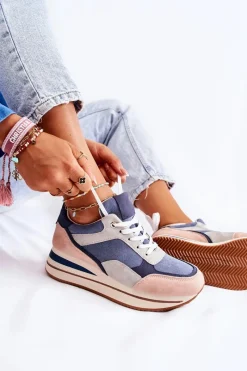 Sale Boto Damskie Zamszowe Buty Sportowe Niebiesko-Szare Elisse