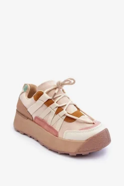 Online Damskie Zamszowe Buty Sportowe Na Platformie Beżowe Rohan Damskie Buty Sportowe Na Platformie|Sneakersy Damskie