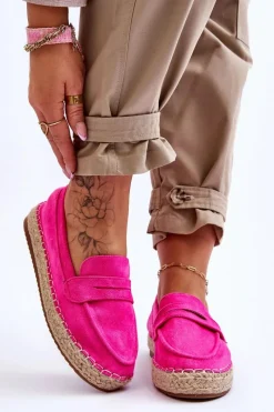 Czarne Espadryle>Boto Damskie Zamszowe Espadryle Fuksja Keyla