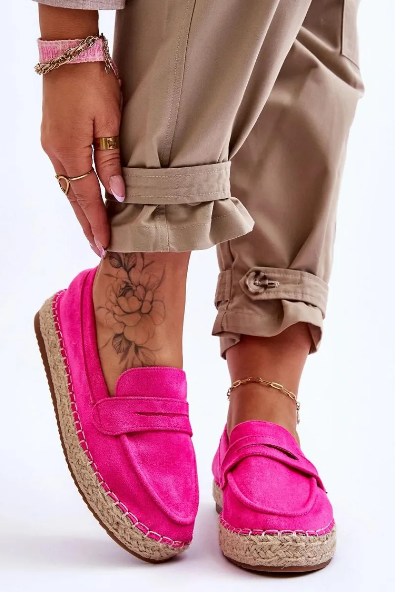 Czarne Espadryle>Boto Damskie Zamszowe Espadryle Fuksja Keyla