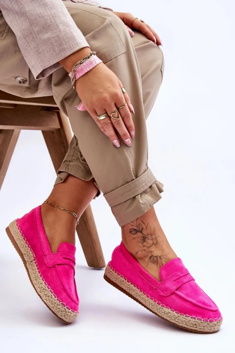 Czarne Espadryle>Boto Damskie Zamszowe Espadryle Fuksja Keyla