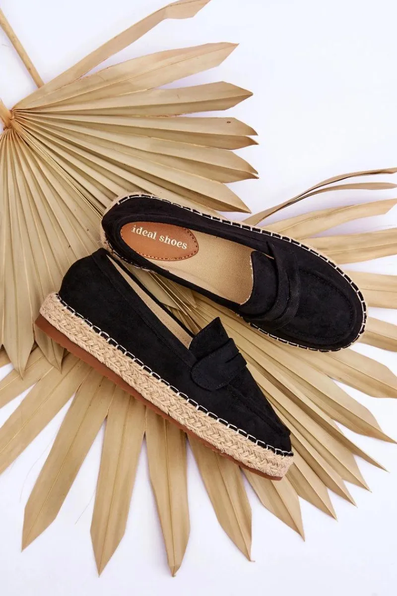 Online Boto Damskie Zamszowe Espadryle Czarne Keyla