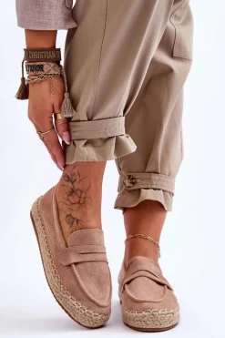 Damskie Zamszowe Espadryle Beżowe Keyla Damskie Czarne Espadryle