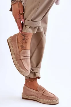 Damskie Zamszowe Espadryle Beżowe Keyla Damskie Czarne Espadryle