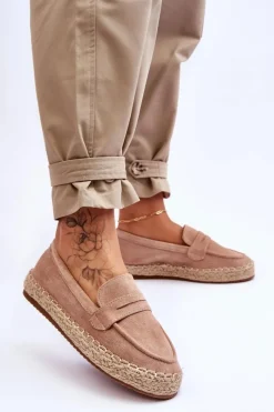 Damskie Zamszowe Espadryle Beżowe Keyla Damskie Czarne Espadryle