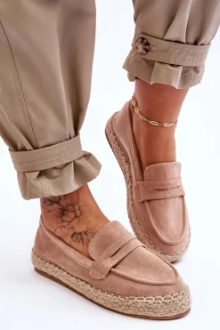 Damskie Zamszowe Espadryle Beżowe Keyla Damskie Czarne Espadryle