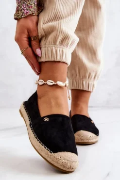Clearance Evento Damskie Zamszowe Espadryle Czarne Joaquin Czarny