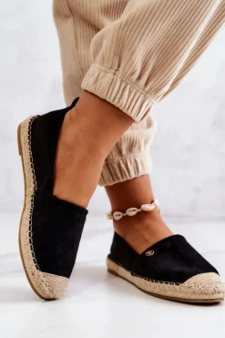 Clearance Evento Damskie Zamszowe Espadryle Czarne Joaquin Czarny