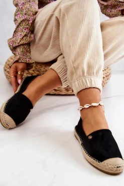 Clearance Evento Damskie Zamszowe Espadryle Czarne Joaquin Czarny