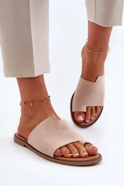 Klapki Damskie Japonki|Klapki Damskie Klasyczne>Evento Damskie Zamszowe Klapki Japonki Beżowe Amite