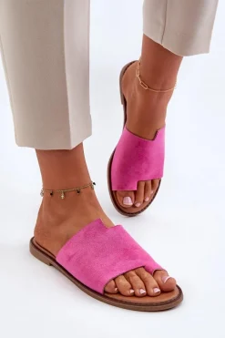 New Damskie Zamszowe Klapki Japonki Fuksja Amite Damskie Klapki Damskie Japonki|Klapki Damskie Klasyczne