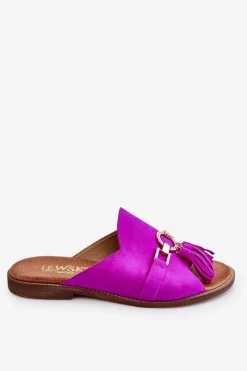 Discount Boto Damskie Zamszowe Klapki Lewski Shoes 3226 Fuksja