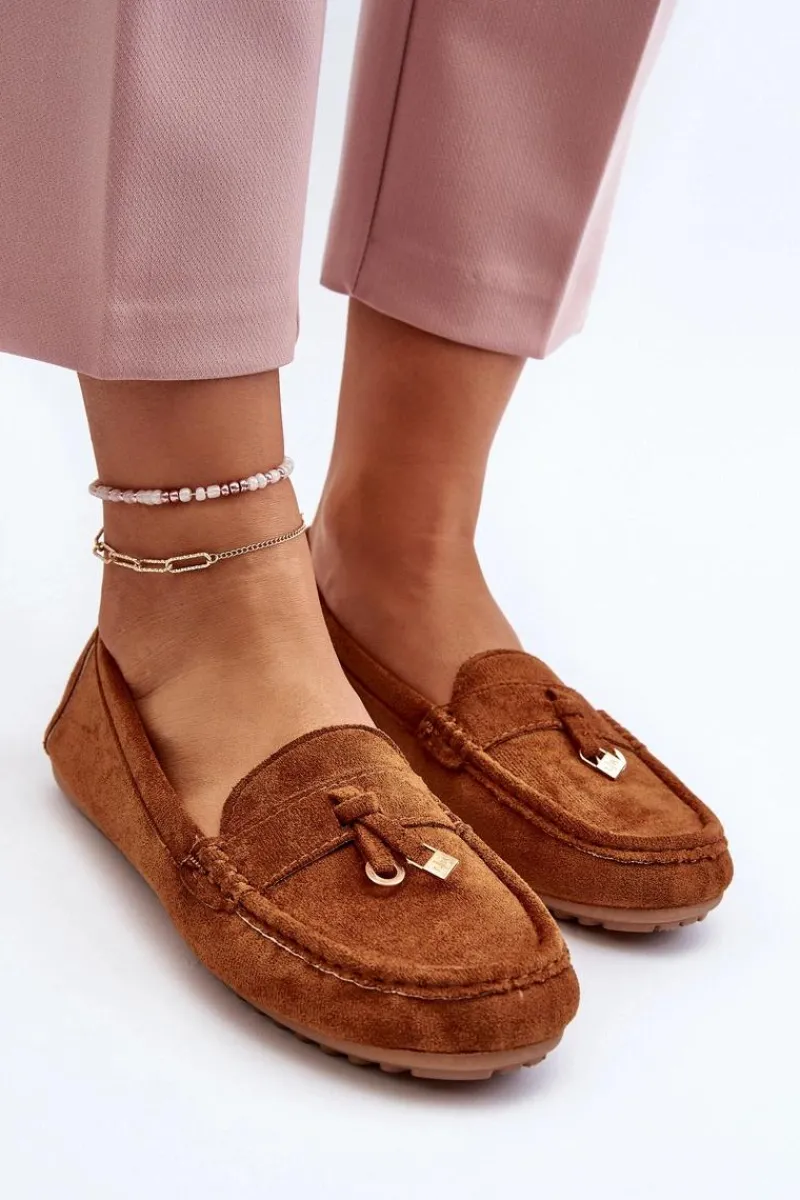 Hot Damskie Zamszowe Klasyczne Mokasyny Camel Ontala Damskie Mokasyny Damskie Zamszowe