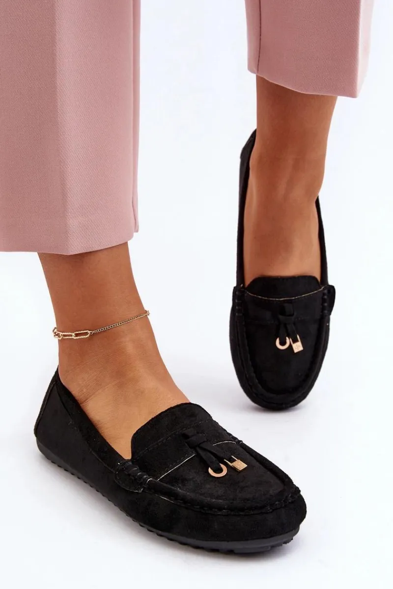 New Damskie Zamszowe Klasyczne Mokasyny Czarne Ontala Damskie Loafersy Damskie|Mokasyny Damskie Zamszowe
