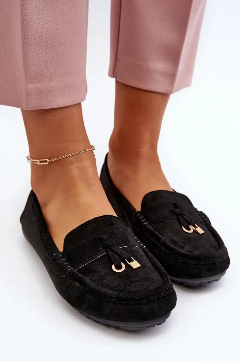 New Damskie Zamszowe Klasyczne Mokasyny Czarne Ontala Damskie Loafersy Damskie|Mokasyny Damskie Zamszowe