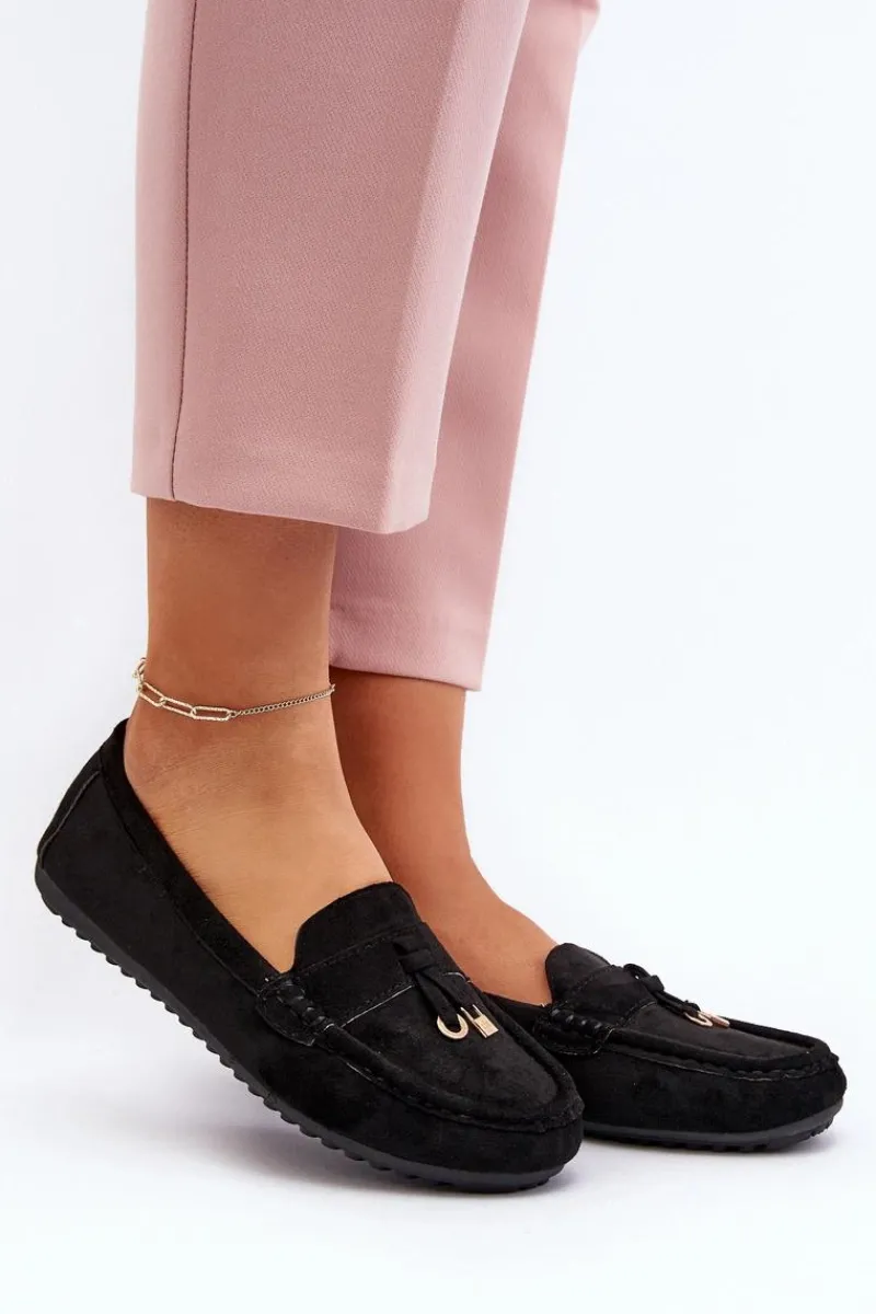 New Damskie Zamszowe Klasyczne Mokasyny Czarne Ontala Damskie Loafersy Damskie|Mokasyny Damskie Zamszowe