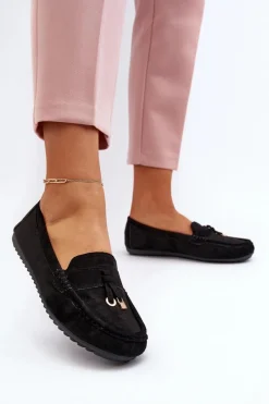 New Damskie Zamszowe Klasyczne Mokasyny Czarne Ontala Damskie Loafersy Damskie|Mokasyny Damskie Zamszowe