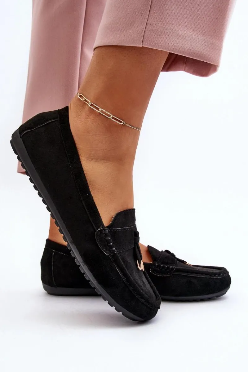 New Damskie Zamszowe Klasyczne Mokasyny Czarne Ontala Damskie Loafersy Damskie|Mokasyny Damskie Zamszowe