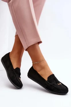 New Damskie Zamszowe Klasyczne Mokasyny Czarne Ontala Damskie Loafersy Damskie|Mokasyny Damskie Zamszowe