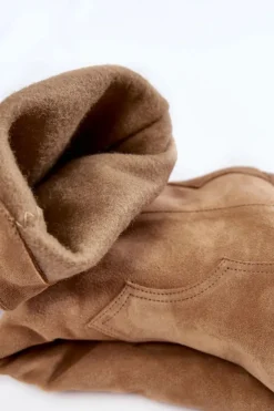 New Boto Damskie Zamszowe Kozaki Kowbojki Lewski 3094/F Ciemnobeżowe