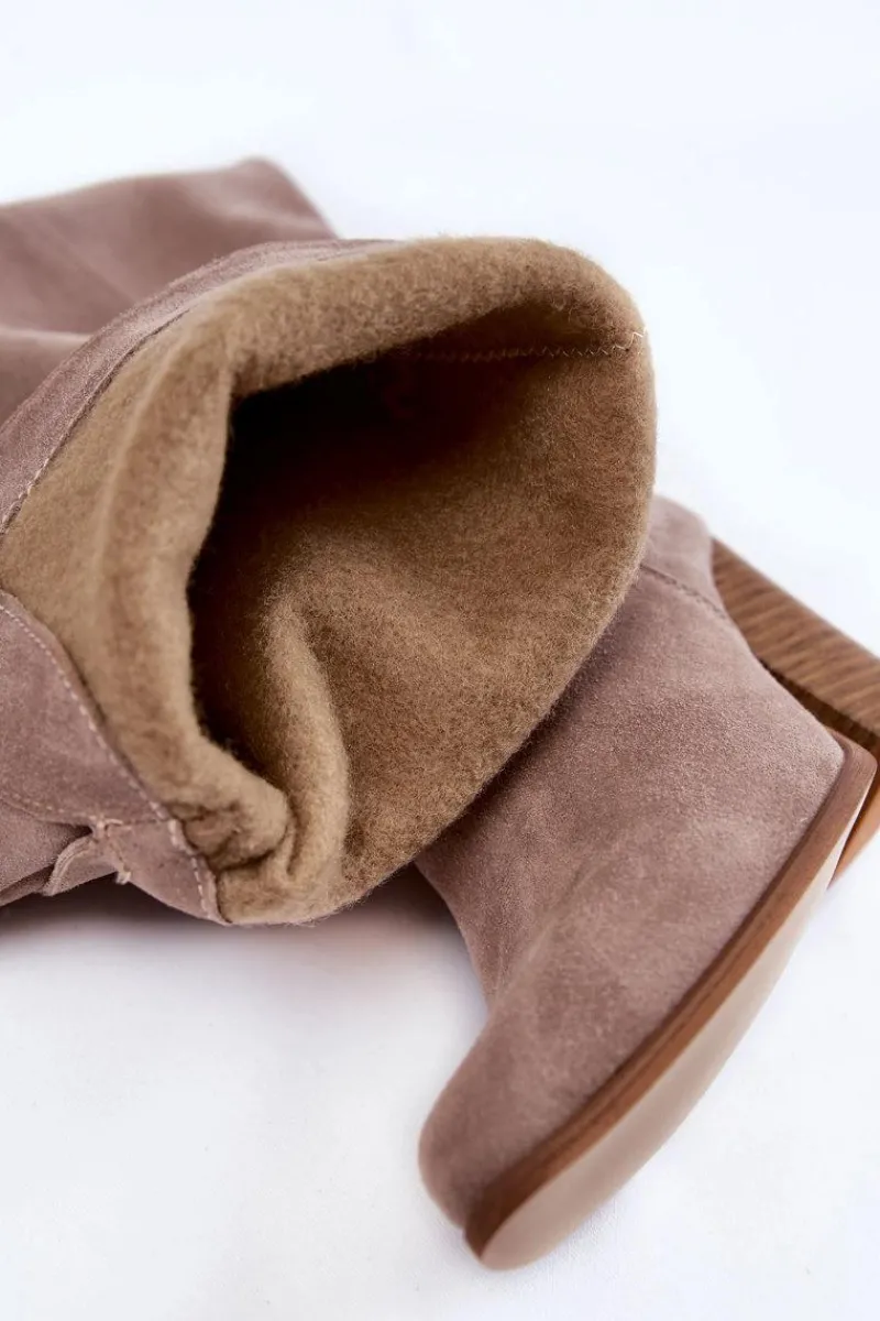 Hot Boto Damskie Zamszowe Kozaki Muszkieterki Lewski 2833 Szare