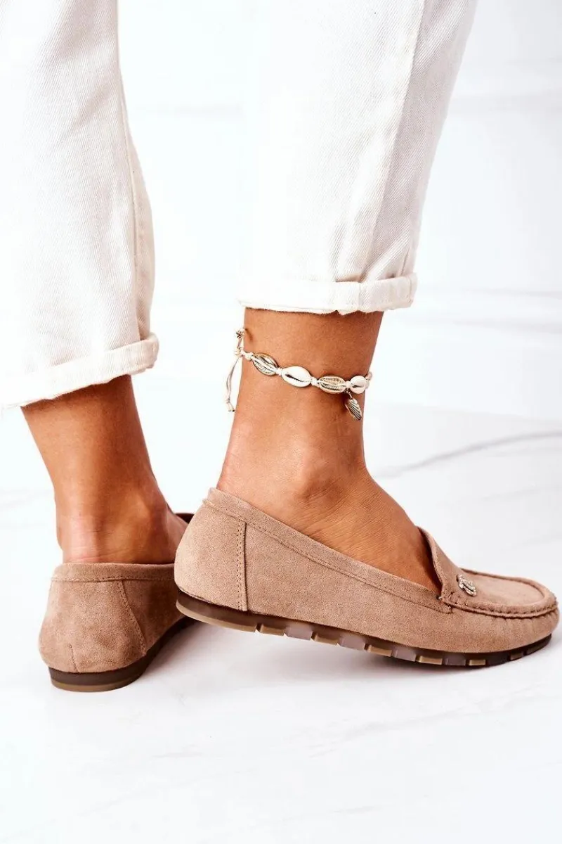 Clearance Damskie Zamszowe Mokasyny Jasny Brąz Madelyn Damskie Mokasyny Damskie Zamszowe
