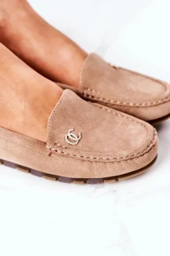 Clearance Damskie Zamszowe Mokasyny Jasny Brąz Madelyn Damskie Mokasyny Damskie Zamszowe