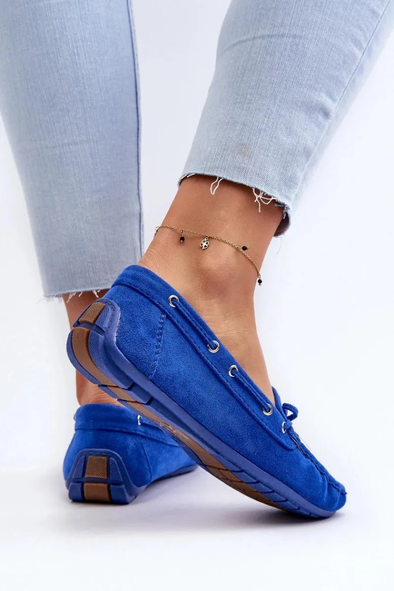 Loafersy Damskie|Mokasyny Damskie Zamszowe>Boto Damskie Zamszowe Mokasyny e Si Passione Niebieski