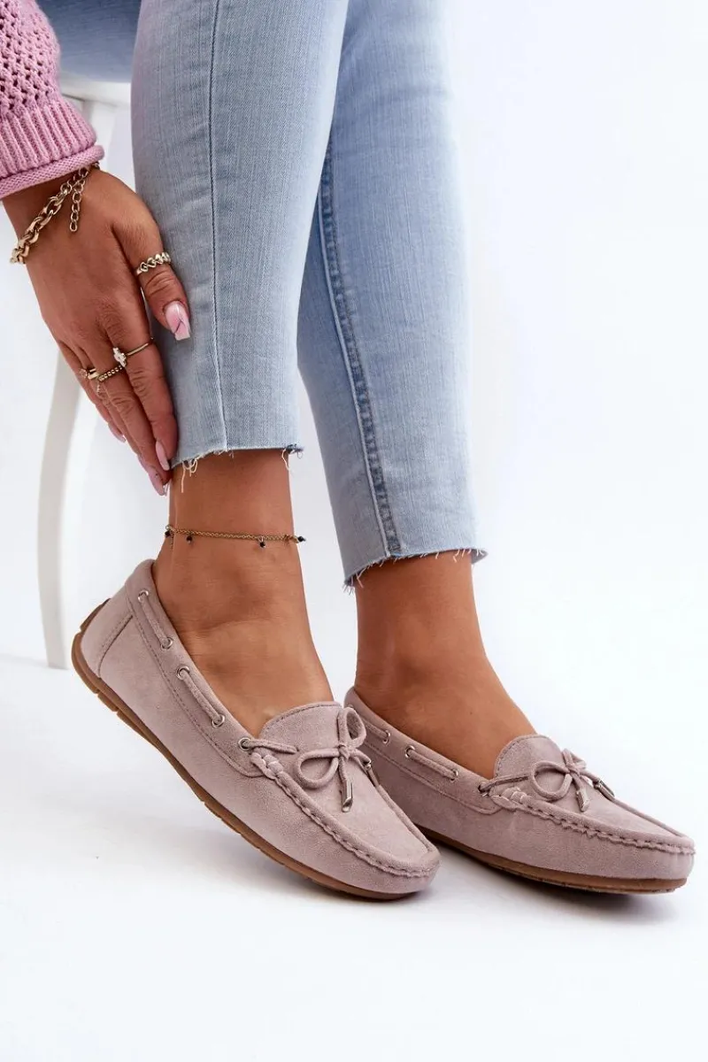 Boto Damskie Zamszowe Mokasyny Fioletowe Si Passione Fioletowy