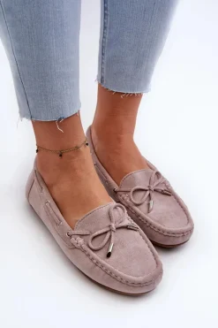 Boto Damskie Zamszowe Mokasyny Fioletowe Si Passione Fioletowy