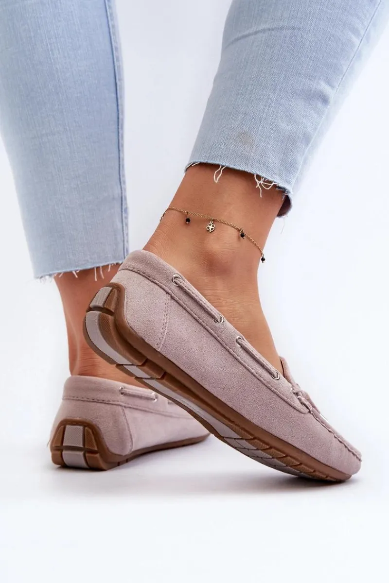 Boto Damskie Zamszowe Mokasyny Fioletowe Si Passione Fioletowy