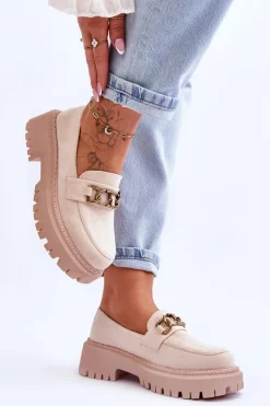 Mokasyny Na Platformie|Mokasyny Damskie Zamszowe>Boto Damskie Zamszowe Mokasyny Na Platformie Jasnobeżowe Larey