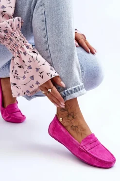 New Damskie Zamszowe Mokasyny Różowe Lenvie Damskie Loafersy Damskie|Mokasyny Damskie Zamszowe