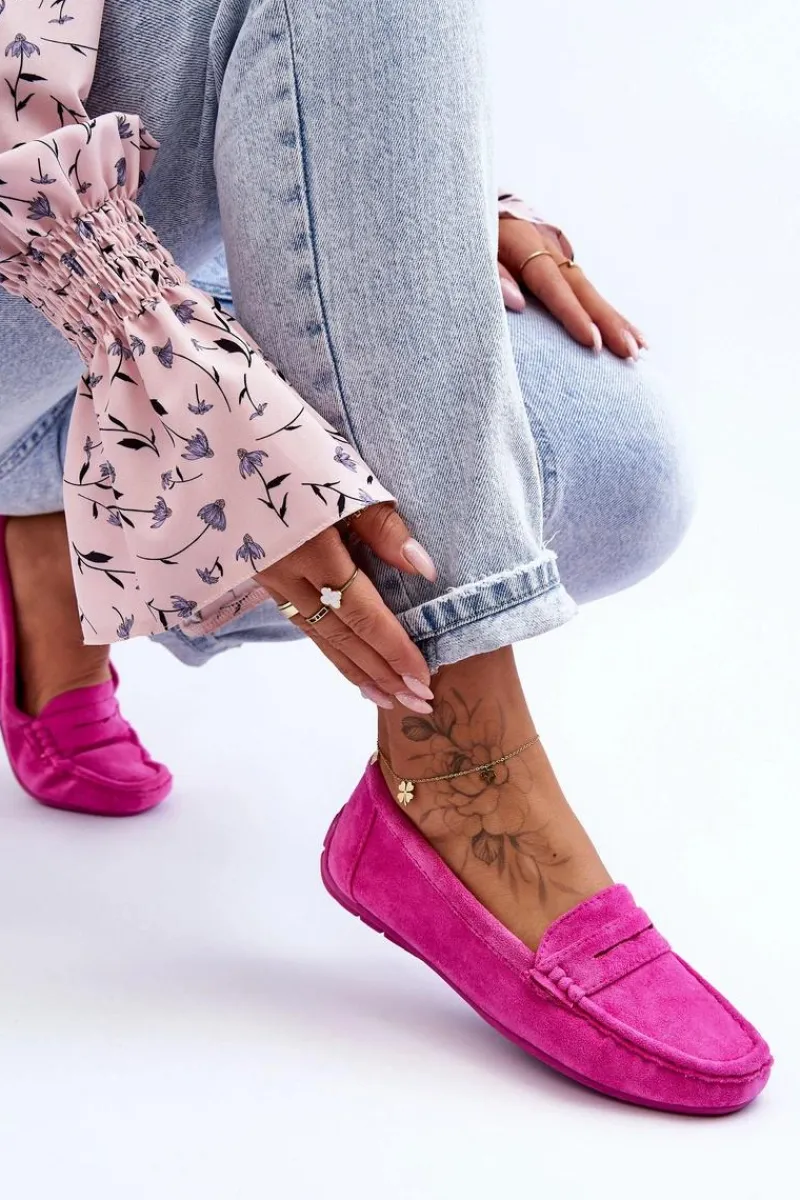 New Damskie Zamszowe Mokasyny Różowe Lenvie Damskie Loafersy Damskie|Mokasyny Damskie Zamszowe