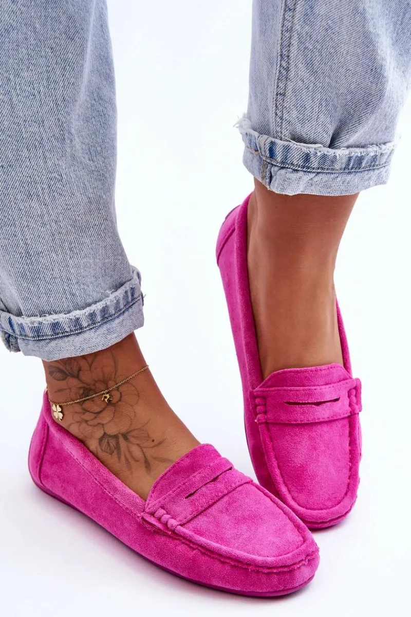 New Damskie Zamszowe Mokasyny Różowe Lenvie Damskie Loafersy Damskie|Mokasyny Damskie Zamszowe