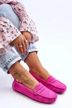 New Damskie Zamszowe Mokasyny Różowe Lenvie Damskie Loafersy Damskie|Mokasyny Damskie Zamszowe