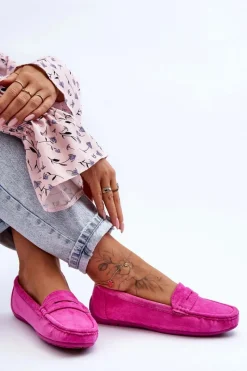 New Damskie Zamszowe Mokasyny Różowe Lenvie Damskie Loafersy Damskie|Mokasyny Damskie Zamszowe